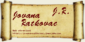 Jovana Ratkovac vizit kartica